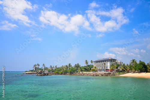 building on the shores of the Indian Ocean in Sri Lanka