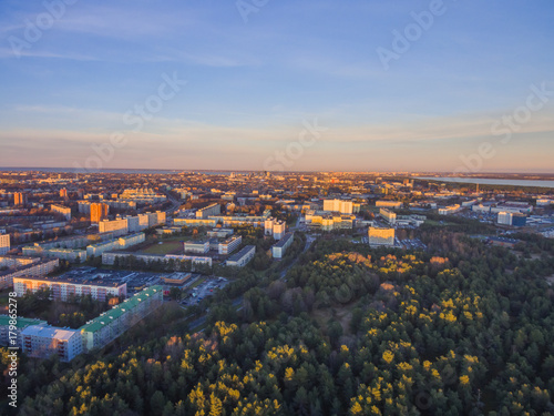 Aerial view of city Tallinn Estonia photo