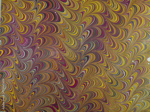 Marbled paper background.