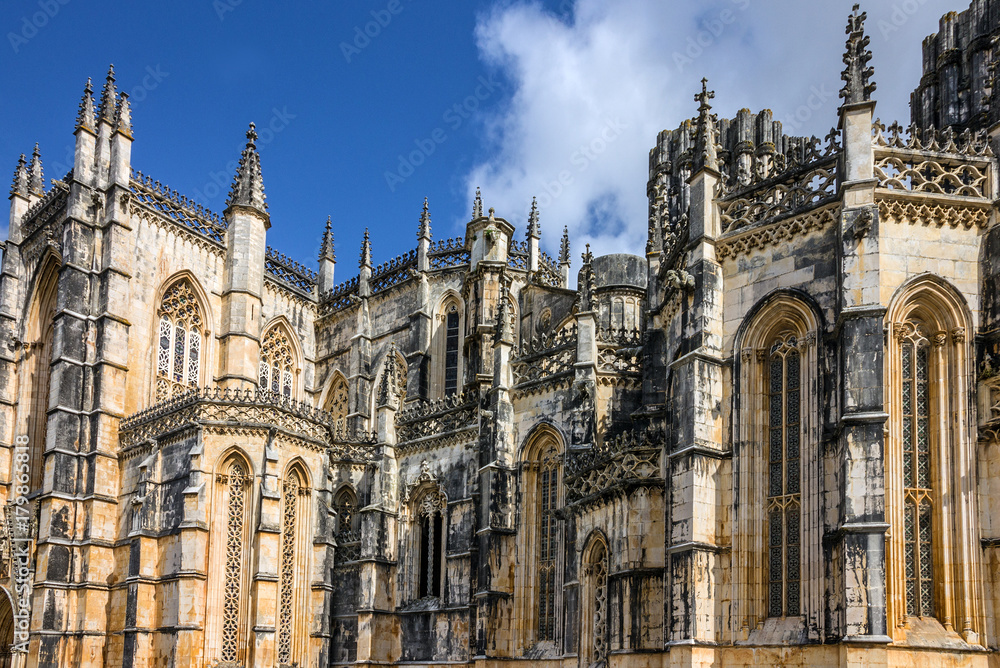 Fototapeta premium Batalha Dominican medieval monastery, Portugal - great masterpieces of Gothic art. UNESCO World Heritage