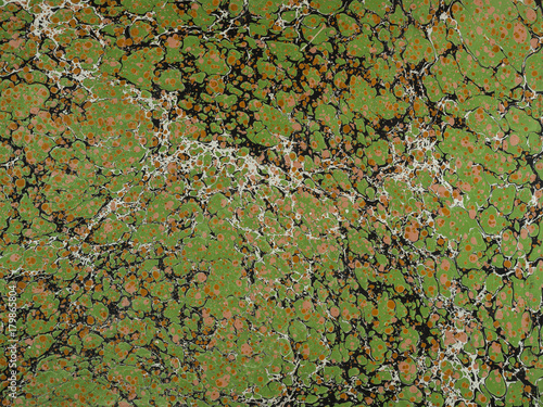 Marbled paper background.