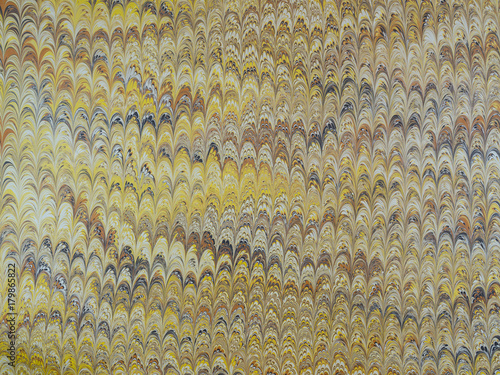 Marbled paper background.