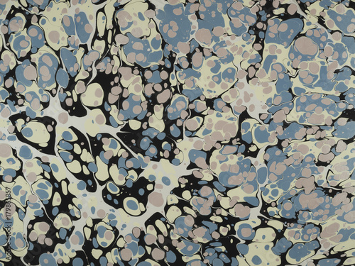 Marbled paper background.
