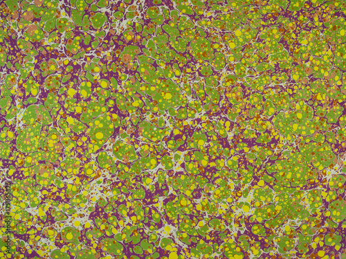 Marbled paper background.