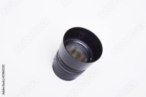 DSLR Lens 50mm 1.8 Over White Background