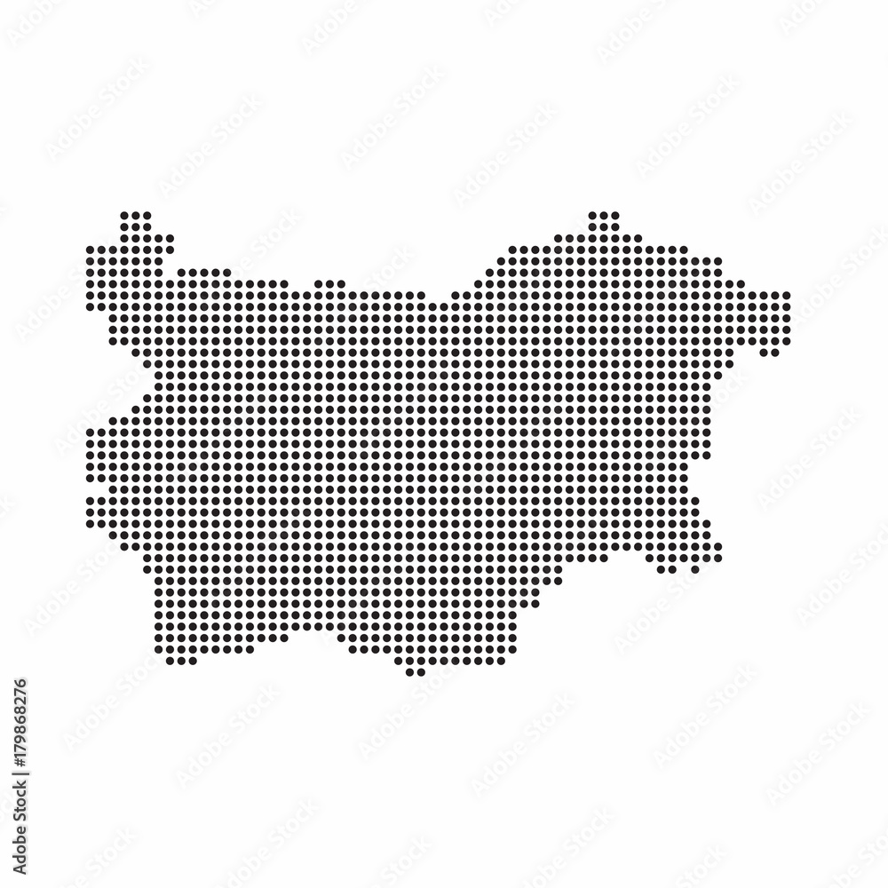 Obraz premium Bulgaria country map made from abstract halftone dot pattern