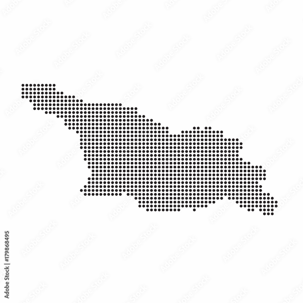 Georgia country map made from abstract halftone dot pattern