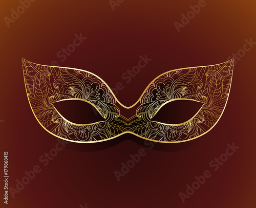Venetian carnival mask with floral pattern