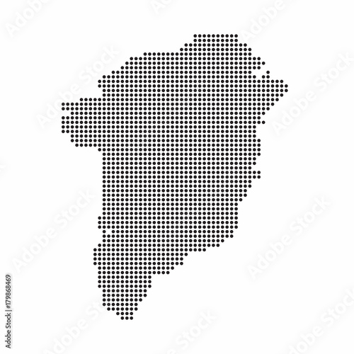 Greenland country map made from abstract halftone dot pattern