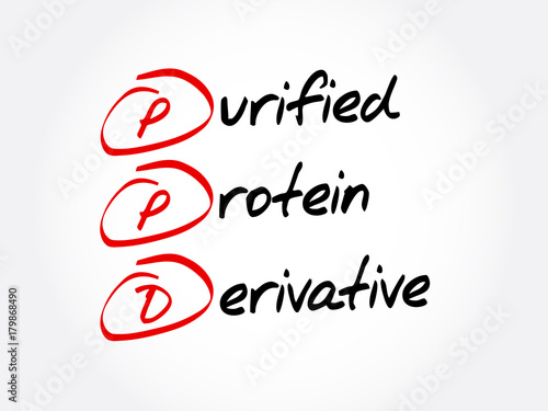 PPD - Purified Protein Derivative acronym, concept background photo