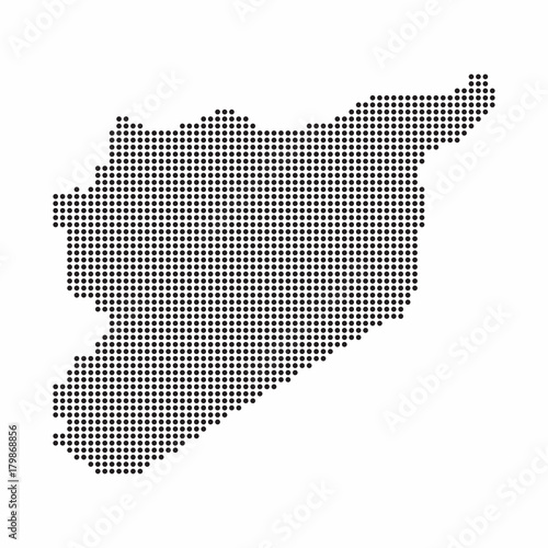 Syria country map made from abstract halftone dot pattern