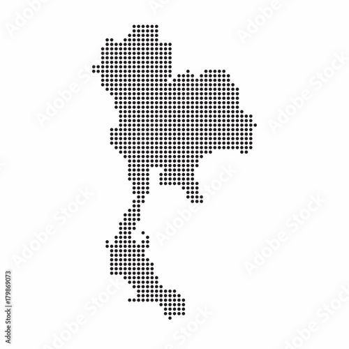 Thailand country map made from abstract halftone dot pattern