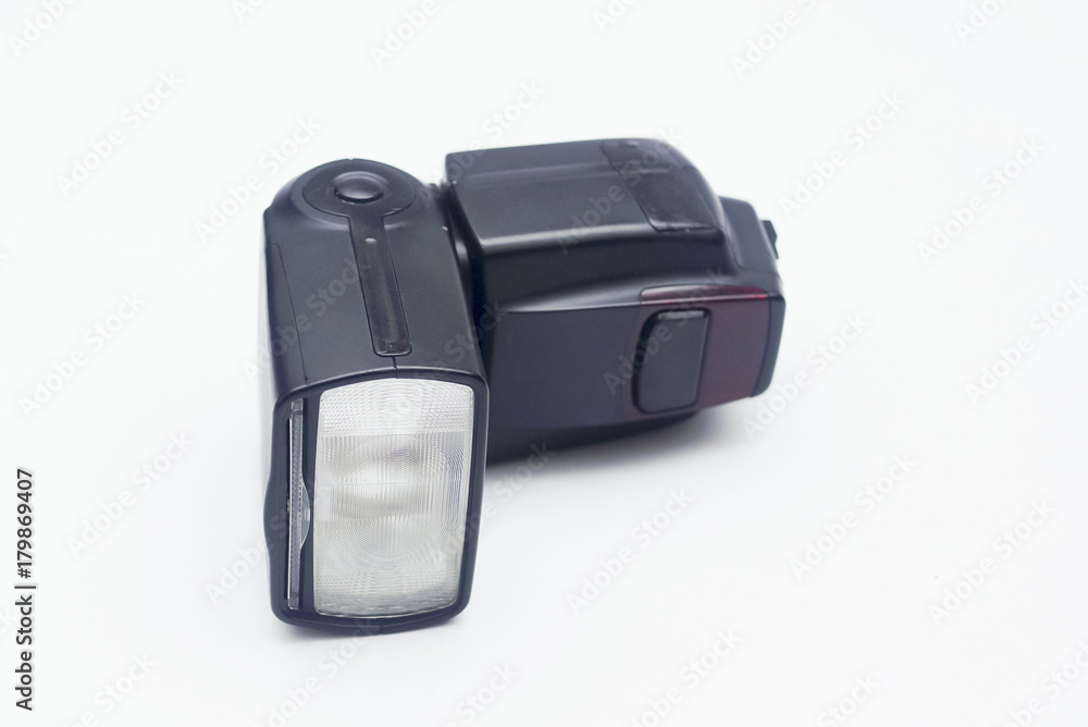 Speedlite Flash Isolated Over White Background Speedlite Flash Isolated Over White Background
