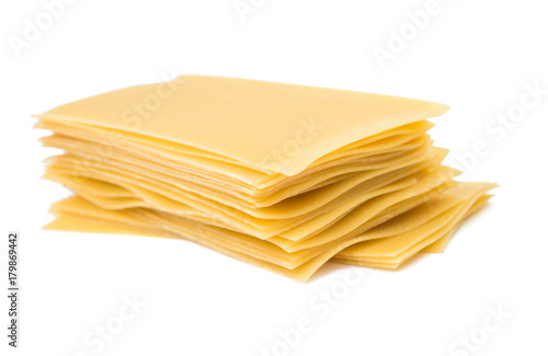 Top view of lasagna sheets stack