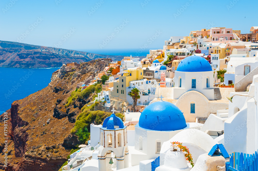 Panoramic view of Santorini island, Greece