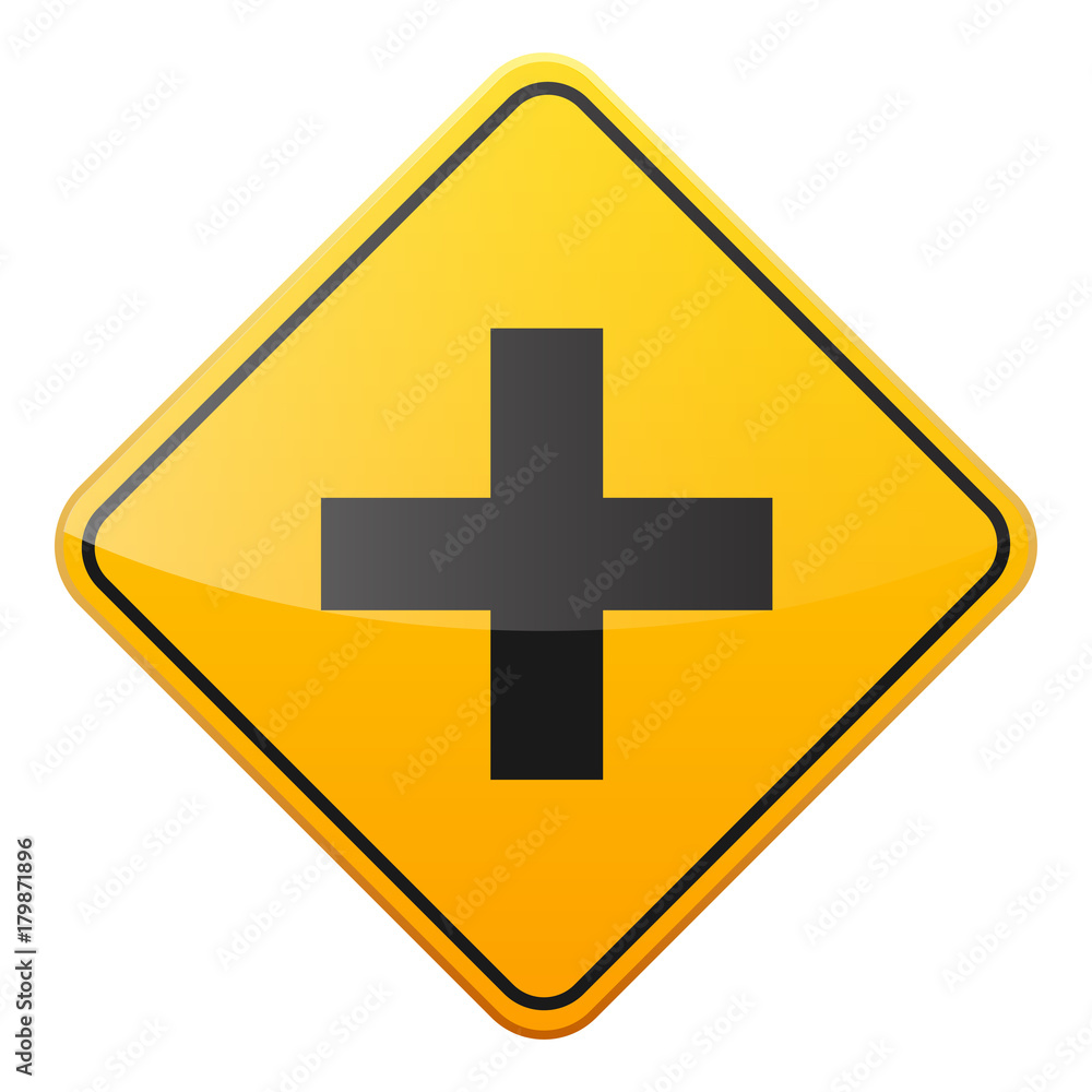 Road yellow sign on white background. Road traffic control.Lane usage. Stop and yield. Regulatory sign. Street. Curves and turns. Road yellow sign on white background. Road traffic control.Lane usage. Stop and yield. Regulatory sign. Street. Curves and turns.