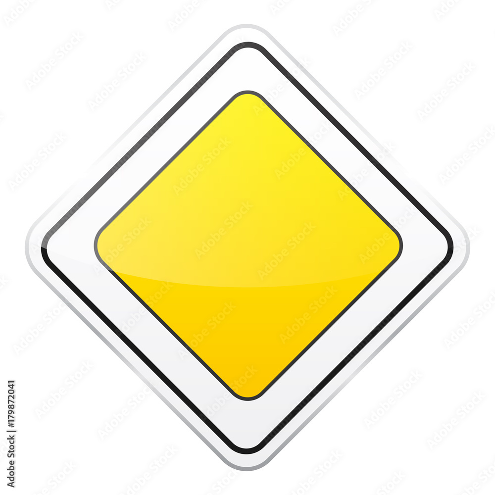 Road yellow sign on white background. Road traffic control.Lane usage. Stop and yield. Regulatory sign. Street. Road yellow sign on white background. Road traffic control.Lane usage. Stop and yield. Regulatory sign. Street.