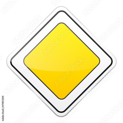 Free Download Road yellow sign on white background. Road traffic control.Lane usage. Stop and yield. Regulatory sign. Street. - GFXLoad