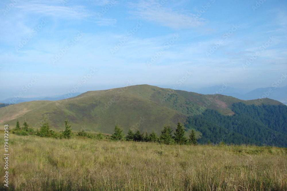 mountain ridge Borzhava in the Ukrainian Carpathians.