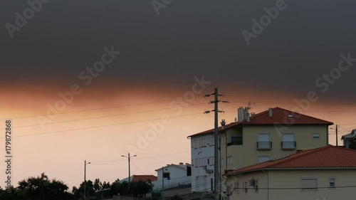 Impressive sky during a wildfire in Portugal