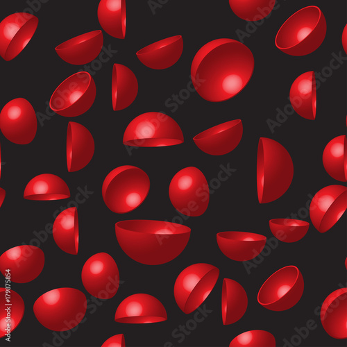 Red Hemispheres Seamless Pattern