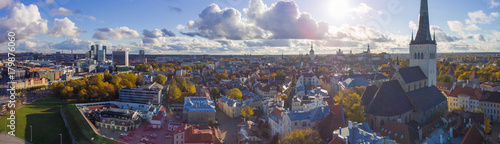 Aerial view of city Tallinn Estonia