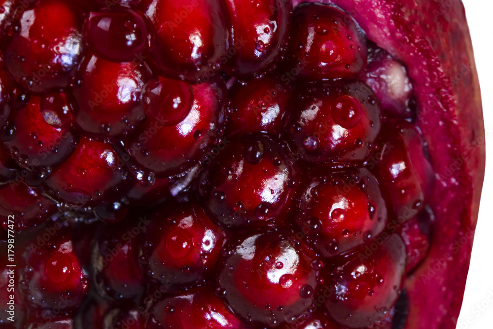 ripe juicy grains of ripe sweet red pomegranate ripe juicy grains of ripe sweet red pomegranate
