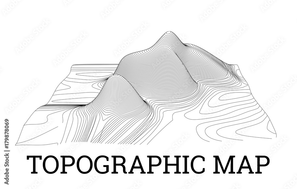 Naklejka premium Topographical map of the locality, vector illustration