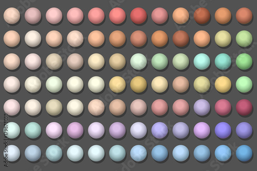 Big vector set of pink, red, yellow, brown, blue and beige gradients (pastel colors) for your design