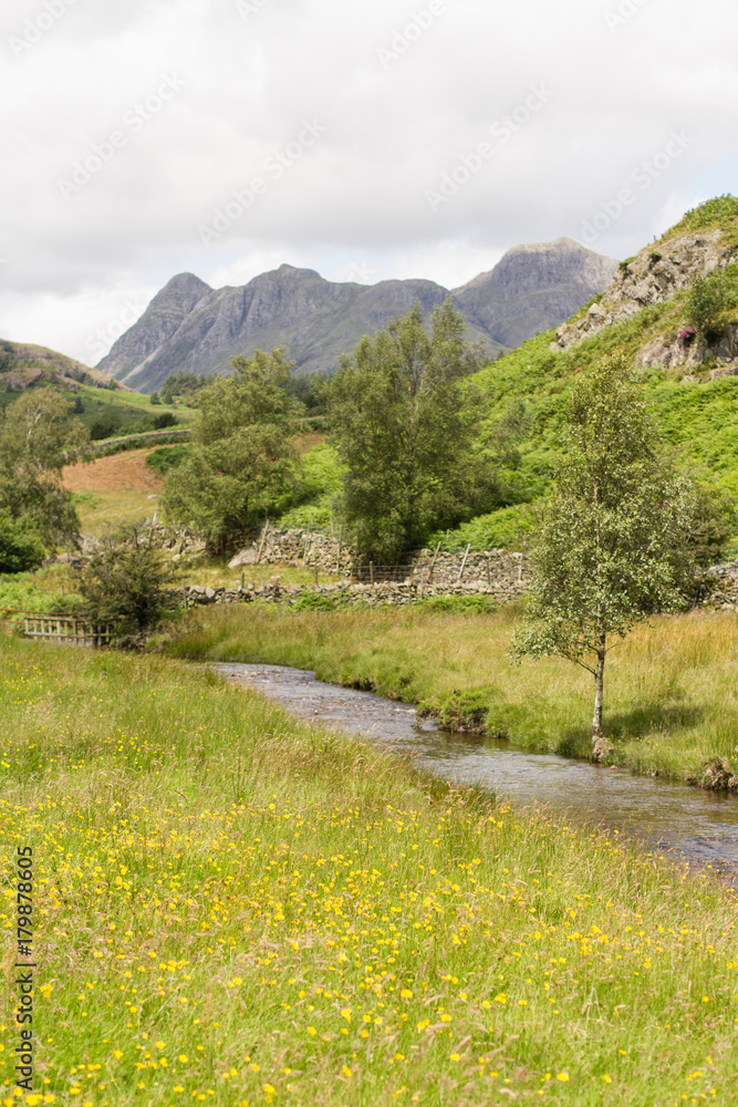 Langdale Valley landscape in the Lake District, England