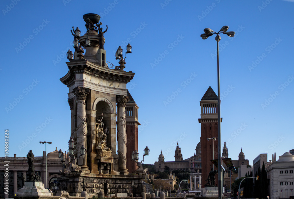 Venetian Tower on Espanya square in Barcelona