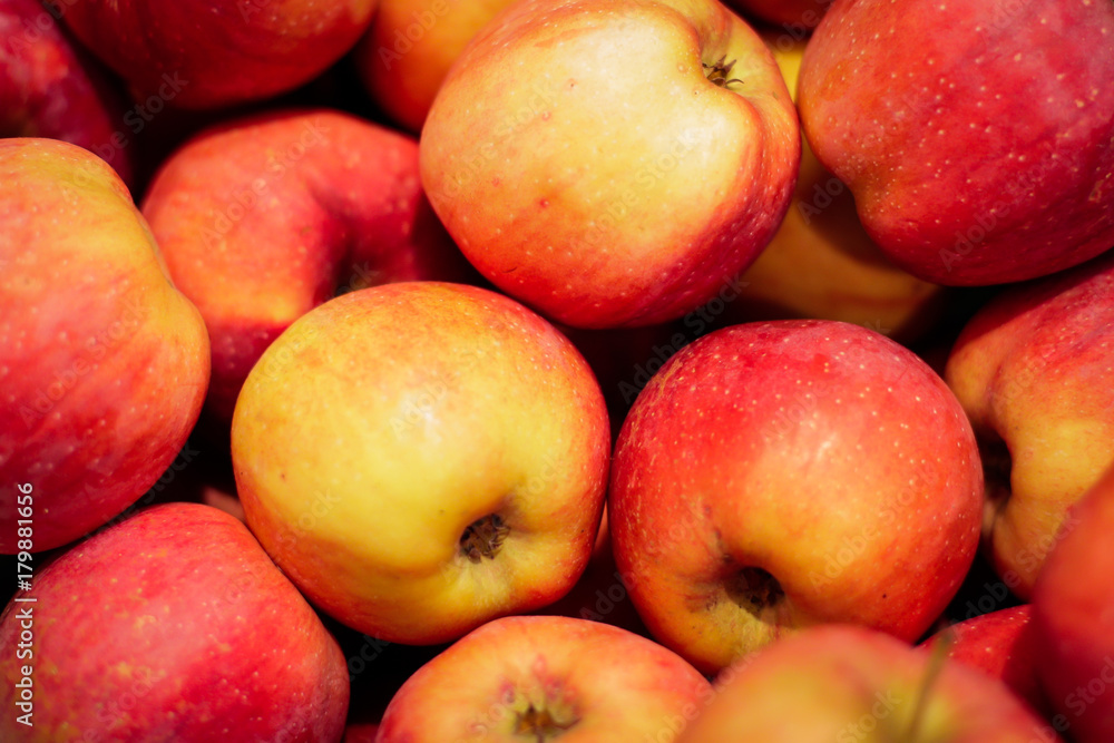 Red apples for sale in a market Red apples for sale in a market