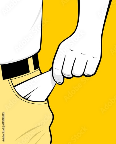Man hand empty pocket