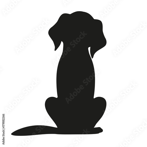 silhouette of dog on white background