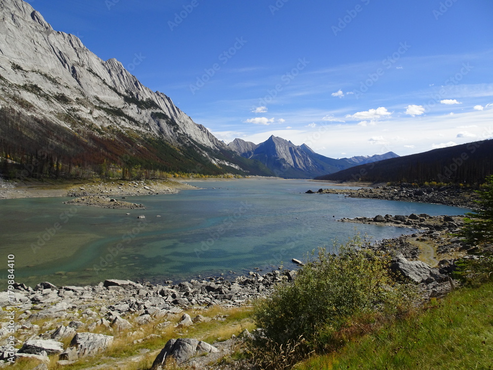 Medicine Lake in Jasper National Park in Canada, Alberta Medicine Lake in Jasper National Park in Canada, Alberta