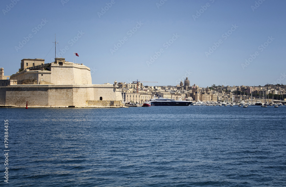 View of marina in Valletta city / Malta.