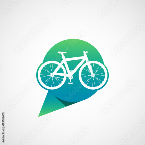 Vector Geo tag and bicycle.