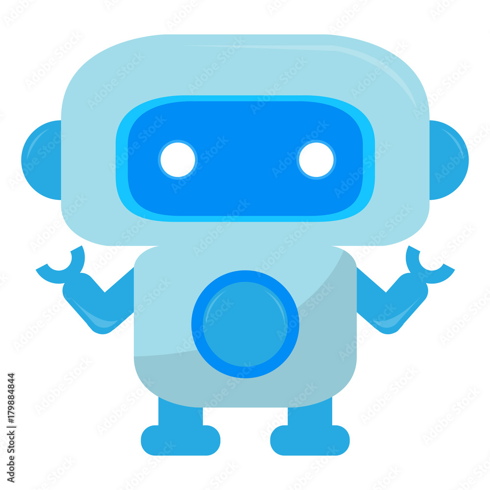 Fototapeta premium Cute robot isolated on white background, Vector illustration