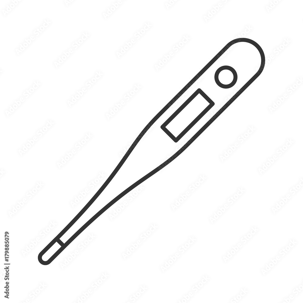 Electronic thermometer linear icon Electronic thermometer linear icon
