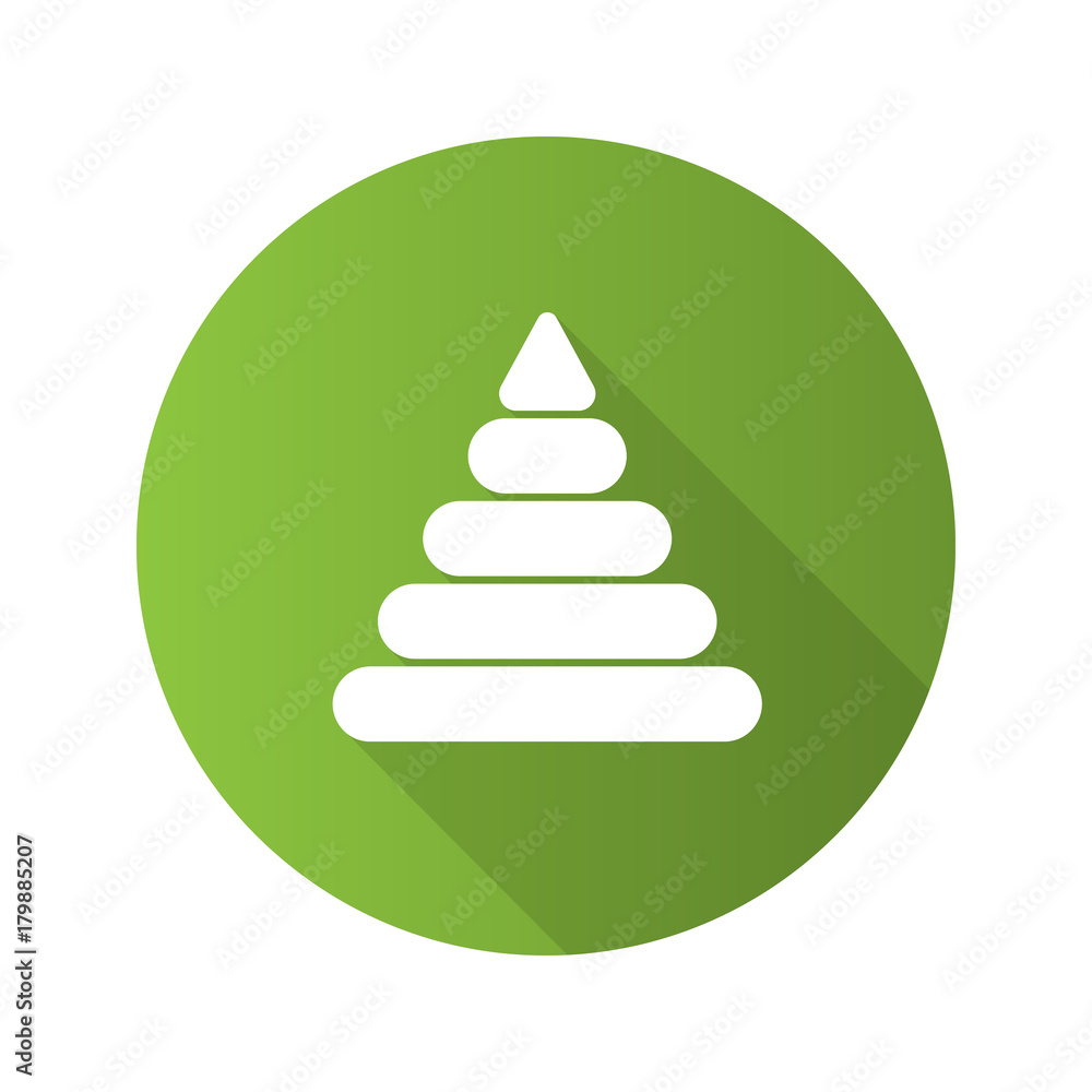 Toy pyramid flat design long shadow glyph icon Toy pyramid flat design long shadow glyph icon