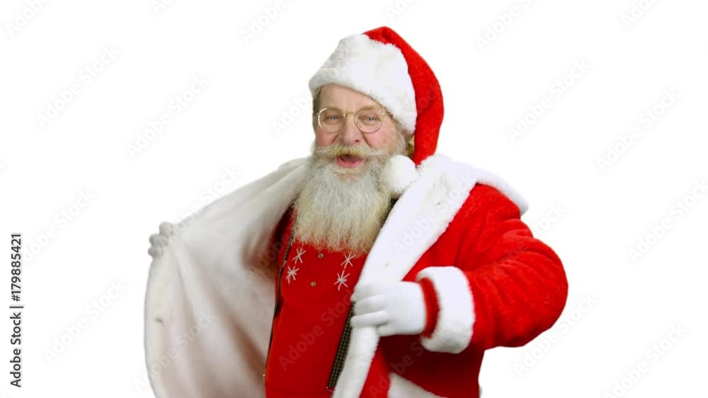 Dancing Santa on white background. Santa Claus isolated. Dancing Santa on white background. Santa Claus isolated.