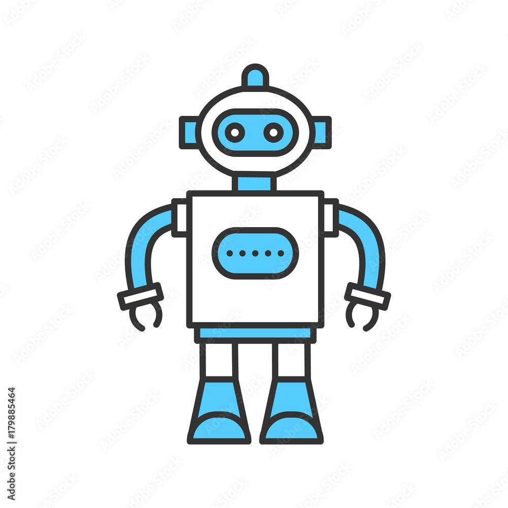Toy robot color icon Toy robot color icon