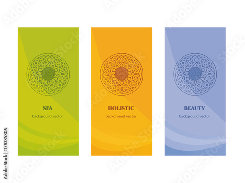 Branding Packaging -spa - beauty - holistic - on orange violet and green background