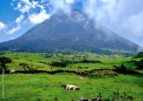 The dormant volcano of Mount Pico on Pico Island in the Azores.