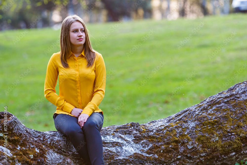 Beautiful young lady in the nature Beautiful young lady in the nature