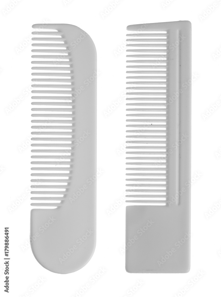 Two white comb isolated on white background Two white comb isolated on white background