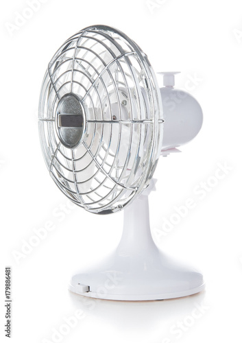 Classic retro and vintage electric fan isolated white background,Mini USB Fan