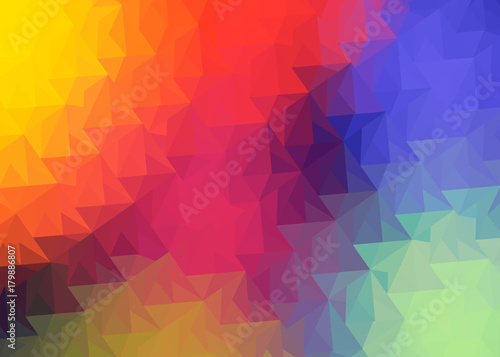Abstract background with colored triangles colored rainbow 