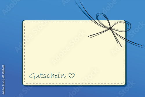 geschenkgutschein karte blau