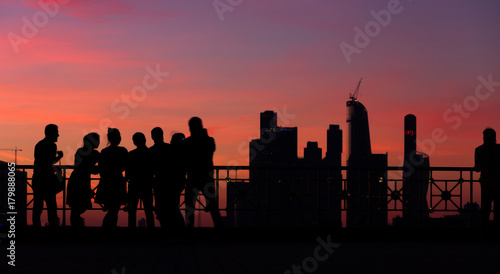 People silhouettes city Moscow